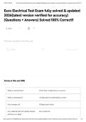 Esco Electrical Test Exam fully solved & updated 2026&lpar;latest version verified for accuracy&rpar; &lpar;Questions &plus; Answers&rpar; Solved 100&percnt; Correct&excl;&excl;