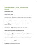 Applied Algebra &ndash; WGU Questions and  answers 