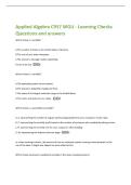 Applied Algebra C957 WGU - Learning Checks  Questions and answers 