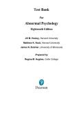 Test Bank &ndash; Abnormal Psychology &lpar;18th Edition&rpar; by Jill M&period; Hooley &vert; All Chapters