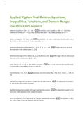 Applied Algebra Final Review&colon; Equations&comma;  Inequalities&comma; Functions&comma; and Domain-Ranges  Questions and answers 