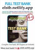 TEST BANK OF ABNORMAL PHYSCOLOGY 8TH EDITION BARLOW