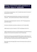 Biology 1113 Final exam questions & answers rated A&plus; 2025&sol;2026