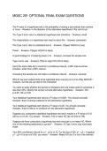 MGSC 291 OPTIONAL FINAL EXAM QUESTIONS