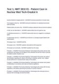 Test 1&semi; NMT 3010 01 - Patient Care in Nuclear Med Tech-Graded A