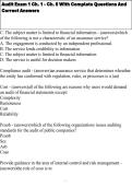 Audit Exam 1 Ch&period; 1 - Ch&period; 5 With Complete Questions And Correct Answers