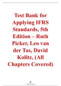 Applying IFRS Standards&comma; 5th Edition &ndash; Ruth Picker&comma; Leo van der Tas&comma; David Kolitz&comma; Gilad Livne&comma; Janice Loftus&comma; Miriam Koning&comma; Cathrynne Service &ndash; ISBN 9781394235919 &ndash; Complete Test Bank &lpar;All Chapters 1&ndash;24&rpar;
