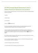 ATI RN Concept-Based Assessment Level 1  Online Practice A Questions and answers 
