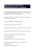 Math 113 Final Exam Review &lpar;2025&sol;2026&rpar; questions n answers