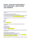 FACHE - ACHE BOG EXAM SAMPLE TEST QUESTIONS &ndash; HEALTHCARE AND ANSWERS