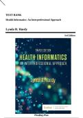 Test Bank &ndash; Health Informatics&colon; An Interprofessional Approach &lpar;3rd Edition&comma; 2024&comma; by Ramona Nelson & Nancy Staggers&comma; revised by Lillian S&period; Hardy&rpar;