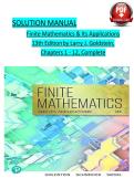 Solution Manual for Finite Mathematics And Its Applications 13th Edition by Larry &period; Goldstein&comma;&period; Schneider&comma; Martha &period; Siegel &comma; Simmons