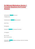 &sol;Air Methods Medications Version 1 Complete Questions And Correct Answers &vert; VERIFIED EXAM QUESTIONS