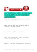 WATER DAMAGE RESTORATION FINAL EXAM QUESTIONS WITH CORRECT ANSWERS 2026