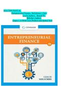 Solution manual for Entrepreneurial finance 7th edition by J Chris leach and Ronald W&period; Melicher All Chapters 1-16 Covered
