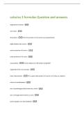 calculus 3 formulas Question and answers 