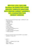 WGU D321 &lpar;ITCL 3203&rpar; AWS  Developer OA EXAM STUDY GUIDE  2026&sol;2027 COMPLETE QUESTIONS  WITH VERIFIED CORRECT ANSWERS &vert;&vert;  100&percnt; GUARANTEED PASS  <NEWEST VERSION> 