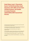Peak Pilates Level 1 Theoretical Exam&vert; Verified Brand New Exam Questions with 100&percnt; Correct Clear Verified Answers&vert; All Graded A&plus;&vert;Latest Premium Update2026&vert;100&percnt; Guaranteed Success&period;
