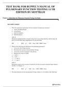 Test Bank -  Ruppel's Manual of Pulmonary Function Testing 11th Edition by Carl Mottram &vert; All Chapters&period;