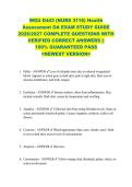 WGU D443 &lpar;NURS 3116&rpar; Health  Assessment OA EXAM STUDY GUIDE  2026&sol;2027 COMPLETE QUESTIONS WITH  VERIFIED CORRECT ANSWERS &vert;&vert;  100&percnt; GUARANTEED PASS  <NEWEST VERSION> 