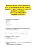 WGU D442 &lpar;NURS 3115&rpar; Basic Nursing  Skills OA EXAM STUDY GUIDE 2026&sol;2027  COMPLETE QUESTIONS WITH VERIFIED  CORRECT ANSWERS &vert;&vert;  100&percnt; GUARANTEED PASS  <NEWEST VERSION> 