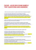 FACHE - ACHE BOG EXAM SAMPLE TEST QUESTIONS AND ANSWERS