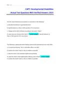 CAPT Developmental Disabilities Exam 2025 &vert; Actual Questions & Verified Answers