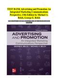 Advertising and Promotion&colon; An Integrated Marketing Communications Perspective&comma; 13th Edition &ndash; Michael A&period; Belch & George E&period; Belch &vert; Complete Test Bank Chapters 1&ndash;22 with Answers Included