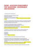 FACHE - ACHE BOG EXAM SAMPLE TEST QUESTIONS - GOVERNANCE AND BUSINESS 