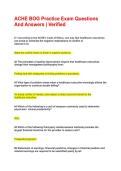 ACHE BOG Practice Exam Questions And Answers &vert; Verified