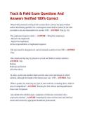 Track & Field Exam Questions And  Answers Verified 100&percnt; Correct 