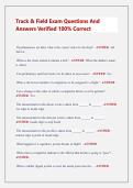 Track & Field Exam Questions And  Answers Verified 100&percnt; Correct 
