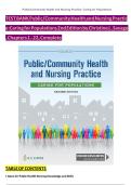 Test Bank for Public&sol;Community Health and Nursing Practice 2nd Edition by Savage