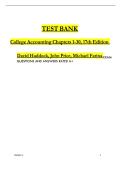 TEST BANK College Accounting Chapters 1-30&comma; 17th Edition David Haddock&comma; John Price&comma; Michael Fa