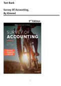 Test Bank for Survey of Accounting&comma; 3rd Edition Kimmel &vert; All Chapters Covered&comma;Newest Update 2026