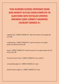TEAS NURSING SCHOOL ENTRANCE EXAM 2026 NEWEST ACTUAL EXAM COMPLETE 70 QUESTIONS WITH DETAILED VERIFIED ANSWERS &lpar;100&percnt; CORRECT ANSWERS&rpar; &sol;ALREADY GRADED A&plus;