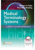 Medical Terminology Systems&lowbar;A Body Systems Approach 8th Edition Barbara Gylys & Mary Ellen Wedding&period; &lpar;Complete 16 Chapters&rpar;&lowbar;TEST BANK