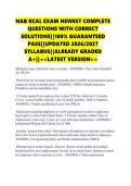 NAB RCAL EXAM NEWEST COMPLETE QUESTIONS WITH CORRECT SOLUTIONS&vert;&vert;100&percnt; GUARANTEED PASS&vert;&vert;UPDATED 2026&sol;2027 SYLLABUS&vert;&vert;ALREADY GRADED A&plus;&vert;&vert;<<LATEST VERSION>>