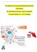 Test Bank - Accounting Information Systems 15th Edition&comma; Marshall B Romney&comma; Paul J&period; Steinbart&comma; Scott L&period; Summers&comma; David A&period; Wood