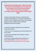 ADVANCED PATHOPHYSIOLOGY- UTMB 5355 EXAM 1  Exam&comma; Most Recent 2025&sol;2026 Actual Complete Real  Exam Questions And Verified Answers&vert;&vert;Verified  Exam&excl;&excl; &vert; 100&percnt; Correct Answers Graded A&plus; &sol;  Guaranteed Success&excl;&excl; Newest Exam&excl;&excl;&excl; STUDY GUIDE  EXAM 