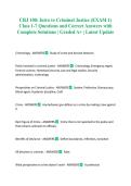 CRJ 100&colon; Intro to Criminal Justice &lpar;EXAM 1&rpar; Class 1-7 Questions and Correct Answers with Complete Solutions &vert; Graded A&plus; &vert; Latest Update 