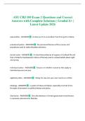 ASU CRJ 100 Exam 2 Questions and Correct Answers with Complete Solutions &vert; Graded A&plus; &vert; Latest Update 2026