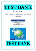 Test Bank for Prescriber's Guide &ndash; Stahl's Essential Psychopharmacology 6th Edition &ndash; Complete Practice Q&A