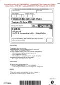 PACKAGE DEAL FOR Pearson Edexcel Level 3 GCE POLITICS Exams&vert; 2025 Combined QUESTION PAPER and MARK SCHEME &vert; COMPLETE AND ACCURATE