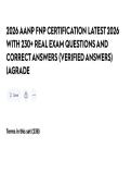 2026 AANP FNP CERTIFICATION LATEST 2026 WITH 200&plus; REAL EXAM QUESTIONS AND CORRECT ANSWERS &lpar;VERIFIED ANSWERS&rpar; -AGRADE