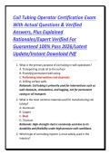 Coil Tubing Operator Certification Exam With Actual Questions & Verified Answers&comma; Plus Explained Rationales&sol;Expert Verified For Guaranteed 100&percnt; Pass 2026&sol;Latest Update&sol;Instant Download Pdf