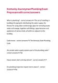 Kentucky Journeyman Plumbing Exam Prep exam with correct answers