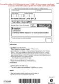 PACKAGE DEAL FOR Pearson Edexcel Level 3 GCE Russian Exams&vert; 2025 Combined QUESTION PAPER and MARK SCHEME &vert; COMPLETE AND ACCURATE