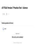 ATI TEAS Version 7 Practice Test - Science