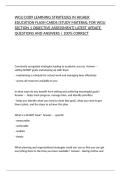 WGU D389 - LEARNING STRATEGIES IN HIGHER EDUCATION FLASH CARDS &lpar;STUDY MATERIAL FOR WGU SECTION 1 OBJECTIVE ASSESSMENT&rpar; LATEST UPDATE QUESTIONS AND ANSWERS &vert; 100&percnt; CORRECT